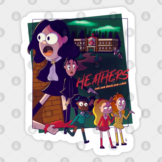 Heathers as a Cartoon Sticker by themunchkinboutique